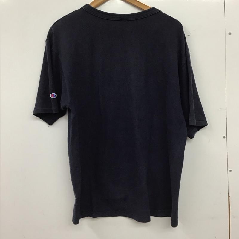 チャンピオン Champion Tシャツ 半袖 半袖カットソー プリントTシャツ クルーネックカットソー L ロゴ、文字 紺 / ネイビー / navy メンズ USED 古着 中古 10158808