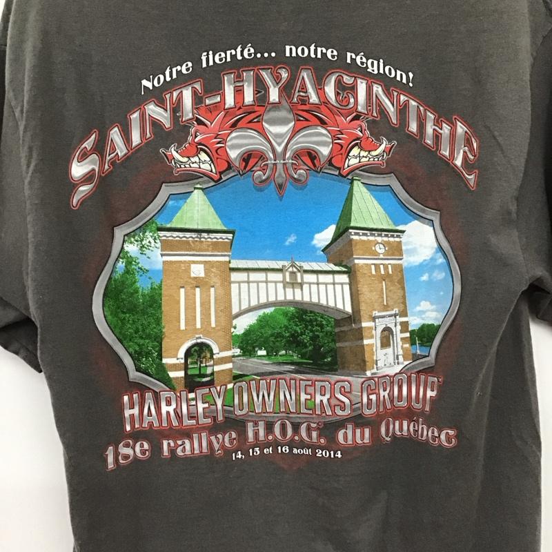 ハーレーダビッドソン Harley-Davidson Tシャツ 半袖 半袖カットソー プリントTシャツ クルーネックカットソー M プリント 灰 / グレー / gray メンズ USED 古着 中古 10158811
