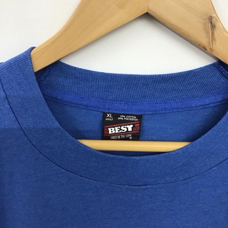 フルーツオブザルーム FRUIT OF THE LOOM Tシャツ 半袖 半袖カットソー プリントTシャツ クルーネックカットソー XL プリント 青 / ブルー / blue メンズ USED 古着 中古 10158812