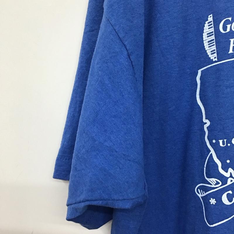 フルーツオブザルーム FRUIT OF THE LOOM Tシャツ 半袖 半袖カットソー プリントTシャツ クルーネックカットソー XL プリント 青 / ブルー / blue メンズ USED 古着 中古 10158812