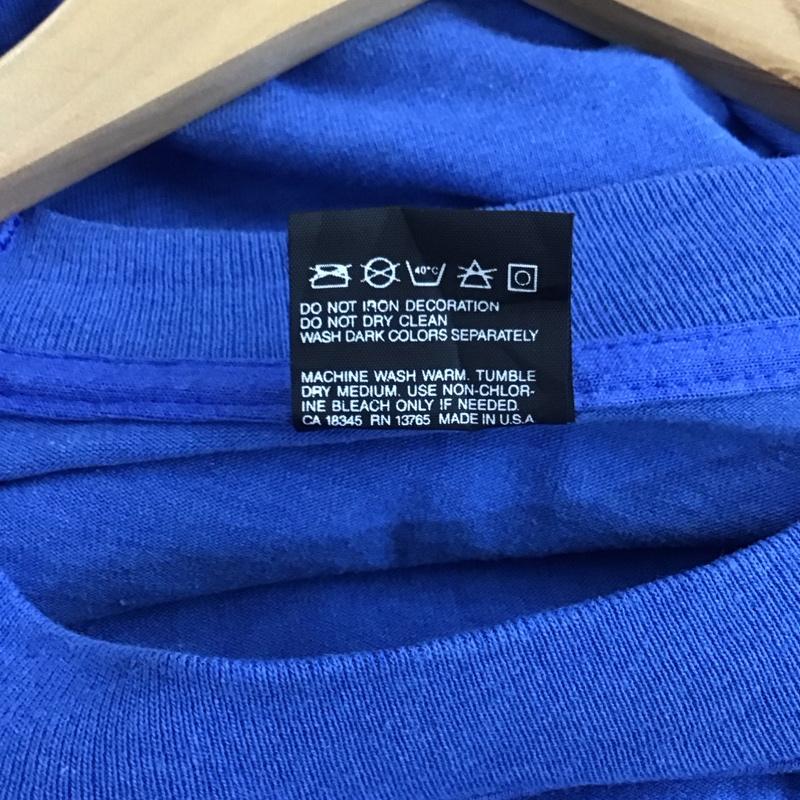 フルーツオブザルーム FRUIT OF THE LOOM Tシャツ 半袖 半袖カットソー プリントTシャツ クルーネックカットソー XL プリント 青 / ブルー / blue メンズ USED 古着 中古 10158812