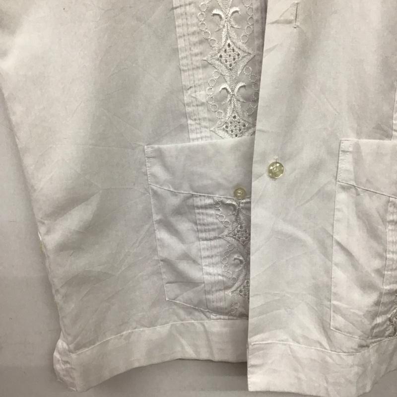 古着 USED シャツ、ブラウス 半袖 半袖シャツ 刺繍シャツ ポケットシャツ L 刺繍 白 / ホワイト / white メンズ USED 古着 中古 10158813