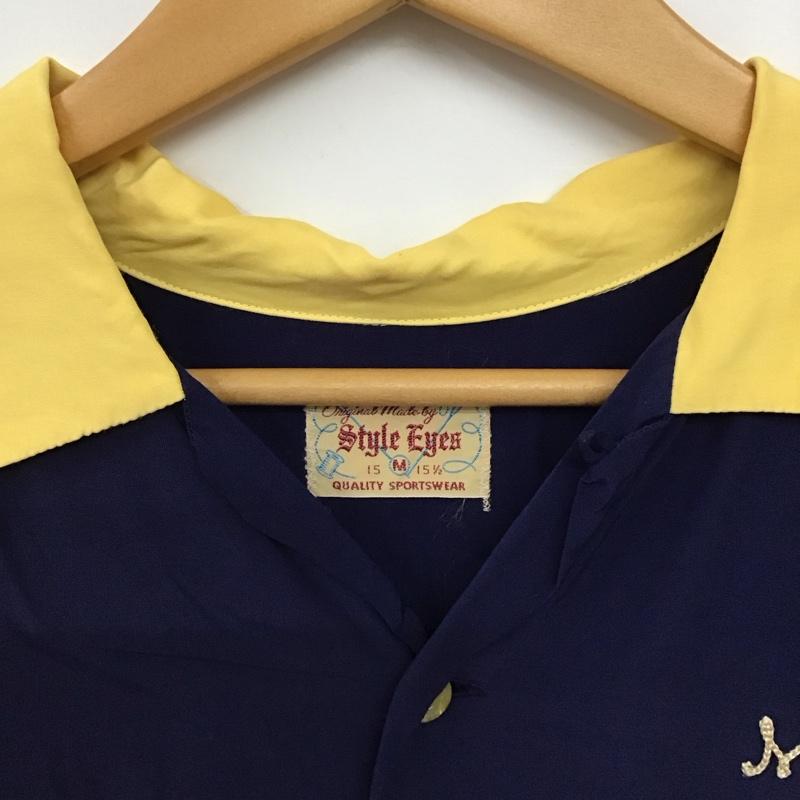 スタイルアイズ STYLE EYES シャツ、ブラウス 半袖 半袖シャツ 刺繍シャツ カラーシャツ M 刺繍 紺 / ネイビー / navy メンズ USED 古着 中古 10158815