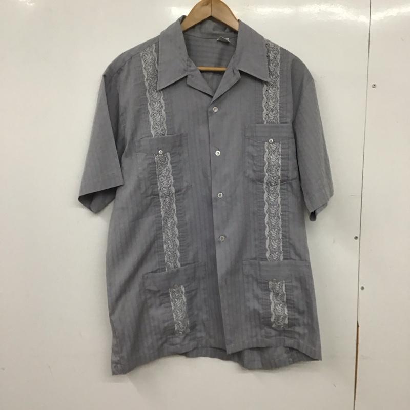 古着 USED シャツ、ブラウス 半袖 半袖シャツ 刺繍シャツ ポケットシャツ 刺繍 灰 / グレー / gray メンズ USED 古着 中古 10158816