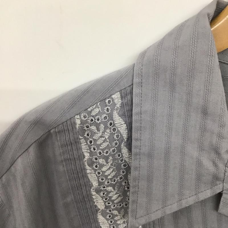 古着 USED シャツ、ブラウス 半袖 半袖シャツ 刺繍シャツ ポケットシャツ 刺繍 灰 / グレー / gray メンズ USED 古着 中古 10158816