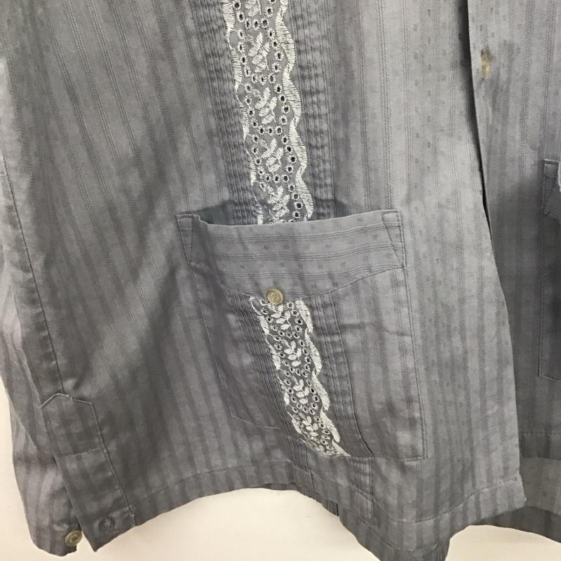 古着 USED シャツ、ブラウス 半袖 半袖シャツ 刺繍シャツ ポケットシャツ 刺繍 灰 / グレー / gray メンズ USED 古着 中古 10158816