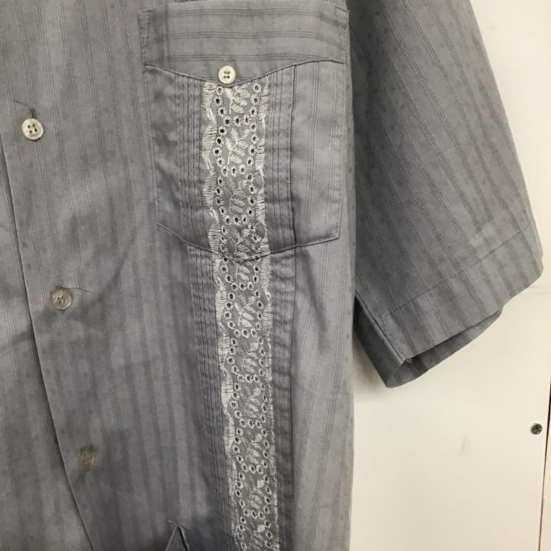 古着 USED シャツ、ブラウス 半袖 半袖シャツ 刺繍シャツ ポケットシャツ 刺繍 灰 / グレー / gray メンズ USED 古着 中古 10158816