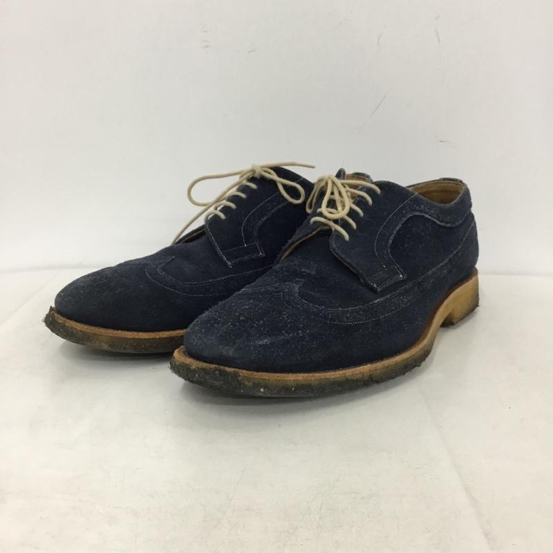 ポールスミス Paul Smith 革靴 革靴 ウィングチップ スエード 無地 紺 / ネイビー / navy メンズ USED 古着 中古 10158824
