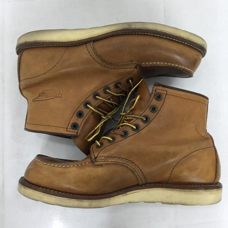 レッドウィング RED WING ブーツ ショートブーツ 875 6インチ クラシックモック 8.5E US：8.5 ロゴ、文字 キャメル / キャメル / メンズ USED 古着 中古 10158832