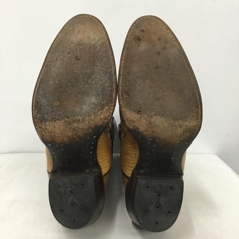 トニーラマ Tony Lama ブーツ ウエスタンブーツ 8.5D US：8.5 刺繍 茶 / ブラウン / brown X ベージュ / ベージュ / beige メンズ USED 古着 中古 10158844
