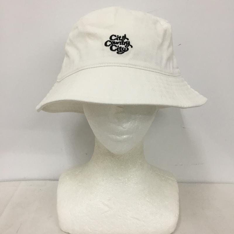 シティー カントリー シティー CITY COUNTRY CITY 帽子 ハット CCC-241G001 バケットハット ロゴ、文字 白 / ホワイト / white メンズ USED 古着 中古 10158852