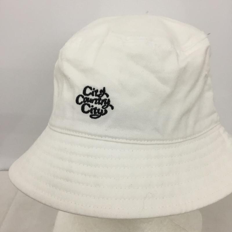シティー カントリー シティー CITY COUNTRY CITY 帽子 ハット CCC-241G001 バケットハット ロゴ、文字 白 / ホワイト / white メンズ USED 古着 中古 10158852