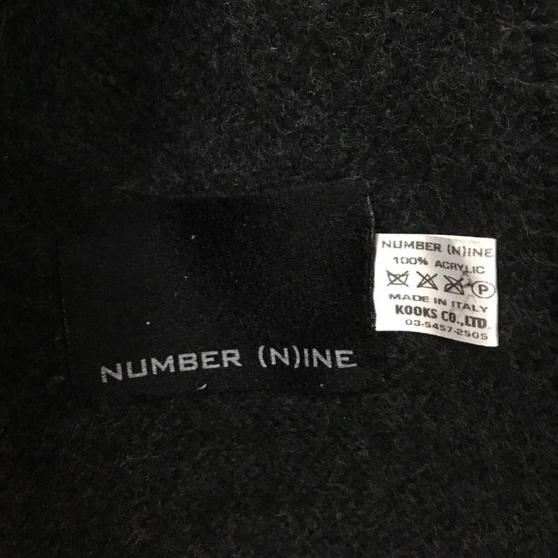 ナンバーナイン NUMBER (N)INE マフラー マフラー フリンジ ロゴ、文字 黒 / ブラック / black X チャコールグレー / チャコールグレー / メンズ USED 古着 中古 10158859