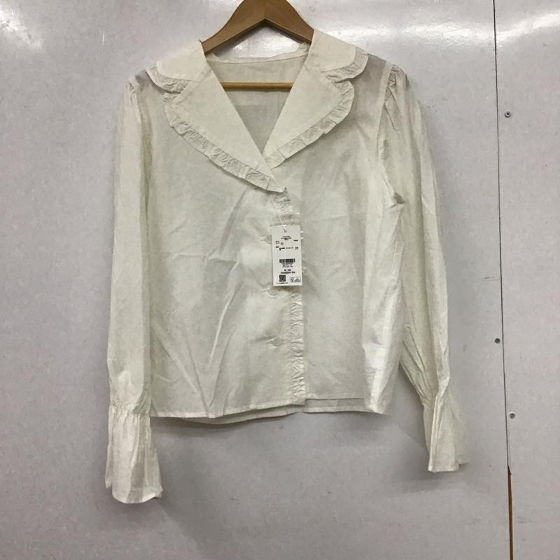 ローリーズファーム LOWRYS FARM シャツ、ブラウス 長袖 テーラーフリルカラーシャツ FREE 無地 白 / ホワイト / white レディース USED 古着 中古 10158861