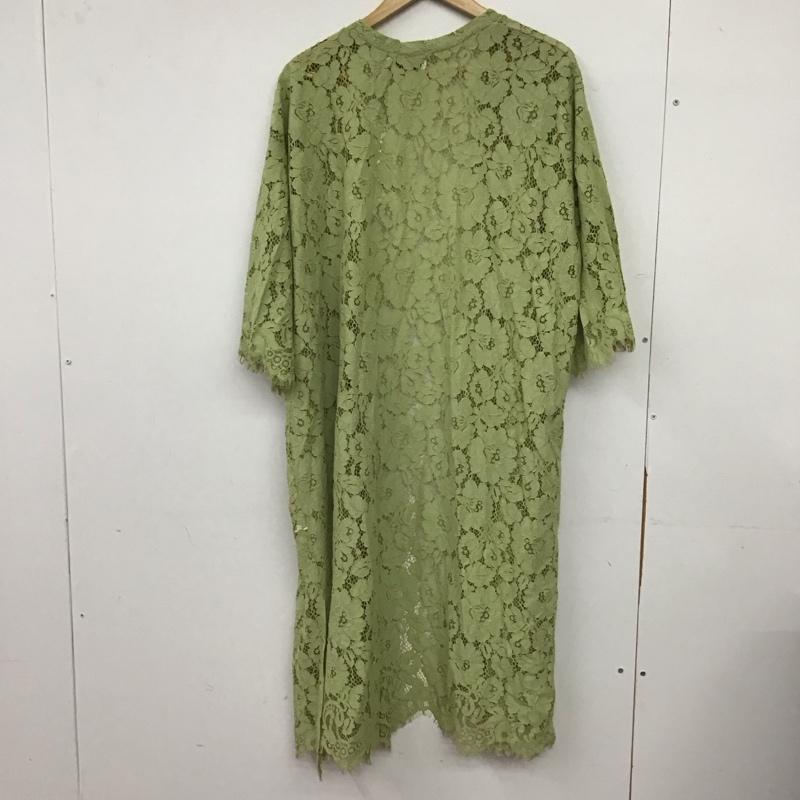 アズールバイマウジー AZUL BY MOUSSY カーディガン 七分袖 250ESC80-569E SCALLOP LACE LONG GOWN タグ付 FREE 無地 薄緑 / ライトグリーン / レディース USED 古着 中古 10158887