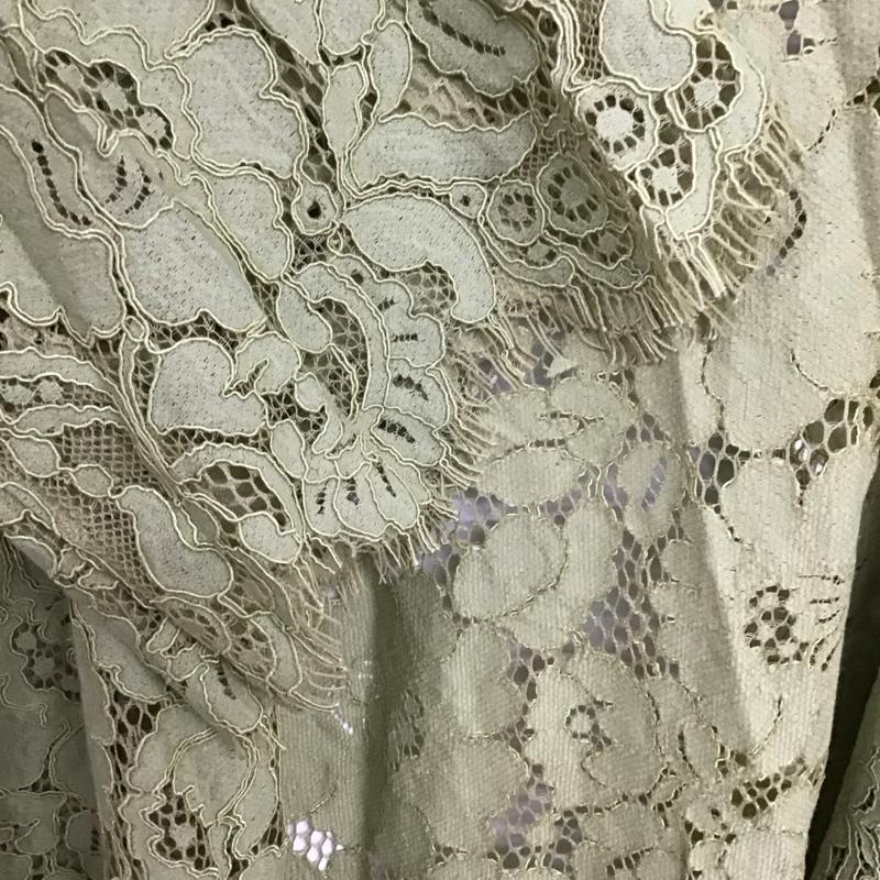 アズールバイマウジー AZUL BY MOUSSY カーディガン 七分袖 250ESC80-569E SCALLOP LACE LONG GOWN タグ付 FREE 無地 薄緑 / ライトグリーン / レディース USED 古着 中古 10158887