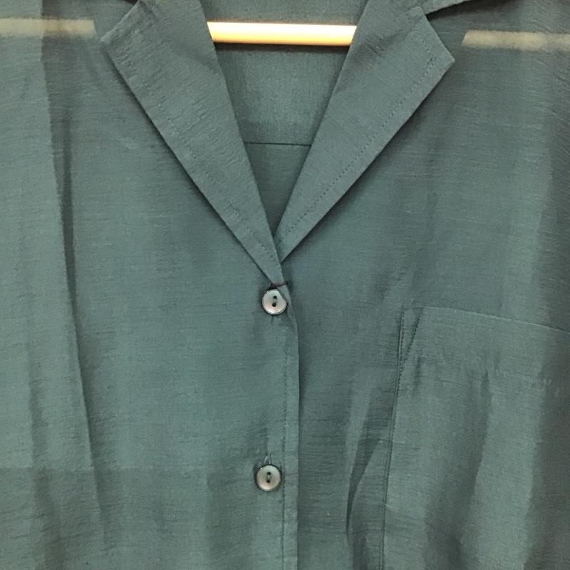 アズールバイマウジー AZUL BY MOUSSY シャツ、ブラウス 半袖 250ESB30-570E OPEN COLLOAR SHEER SH FREE 無地 緑 / グリーン / green レディース USED 古着 中古 10158888