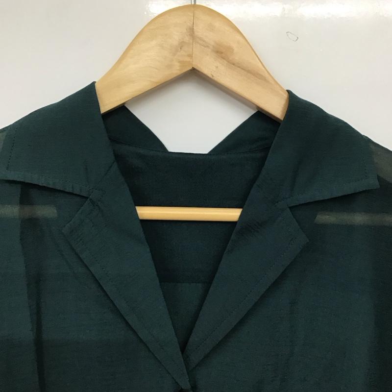 アズールバイマウジー AZUL BY MOUSSY シャツ、ブラウス 半袖 250ESB30-570E OPEN COLLOAR SHEER SH FREE 無地 緑 / グリーン / green レディース USED 古着 中古 10158888