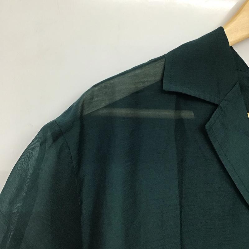 アズールバイマウジー AZUL BY MOUSSY シャツ、ブラウス 半袖 250ESB30-570E OPEN COLLOAR SHEER SH FREE 無地 緑 / グリーン / green レディース USED 古着 中古 10158888