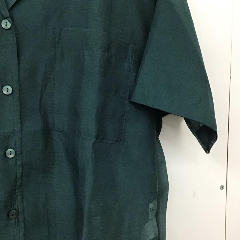 アズールバイマウジー AZUL BY MOUSSY シャツ、ブラウス 半袖 250ESB30-570E OPEN COLLOAR SHEER SH FREE 無地 緑 / グリーン / green レディース USED 古着 中古 10158888