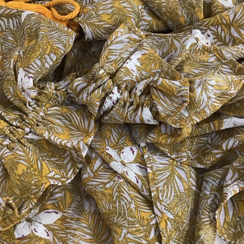 アズールバイマウジー AZUL BY MOUSSY カットソー 長袖 250BSZ30-510c 楊柳シフォンプリントスキッパー S 総柄 橙 / オレンジ / orange レディース USED 古着 中古 10158890
