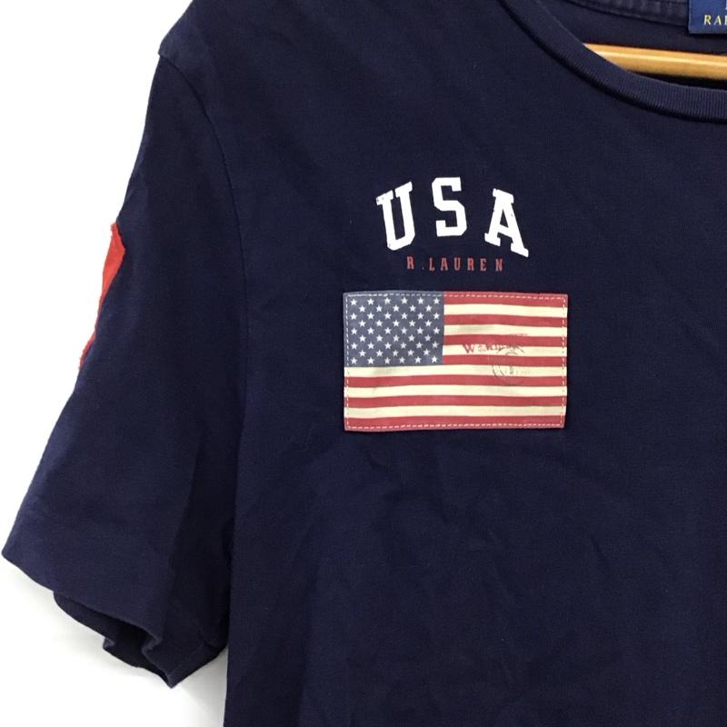 ポロラルフローレン POLO RALPH LAUREN Tシャツ 半袖 半袖カットソー プリントTシャツ クルーネックカットソー S ロゴ、文字 紺 / ネイビー / navy メンズ USED 古着 中古 10158892