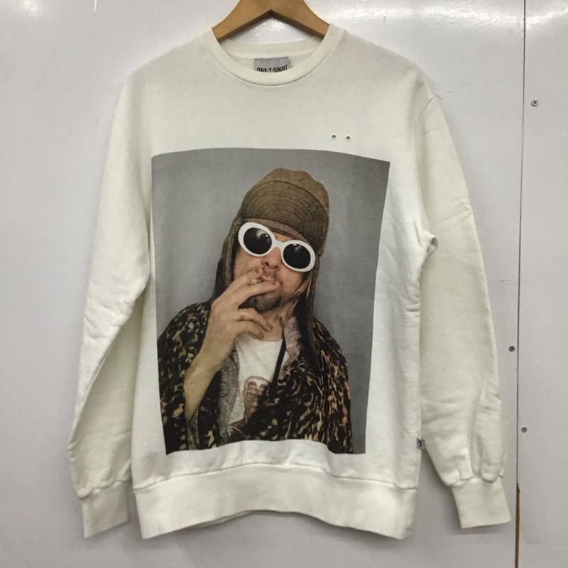 ワンティーシャツ ONE・T・SHIRT. トレーナー 長袖 長袖トレーナー スウェット クルーネック プルオーバー S プリント 白 / ホワイト / white メンズ USED 古着 中古 10158906