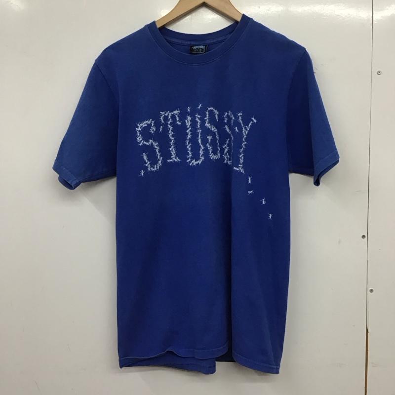 ステューシー STUSSY Tシャツ 半袖 半袖カットソー プリントTシャツ クルーネックカットソー S ロゴ、文字 青 / ブルー / blue メンズ USED 古着 中古 10158907