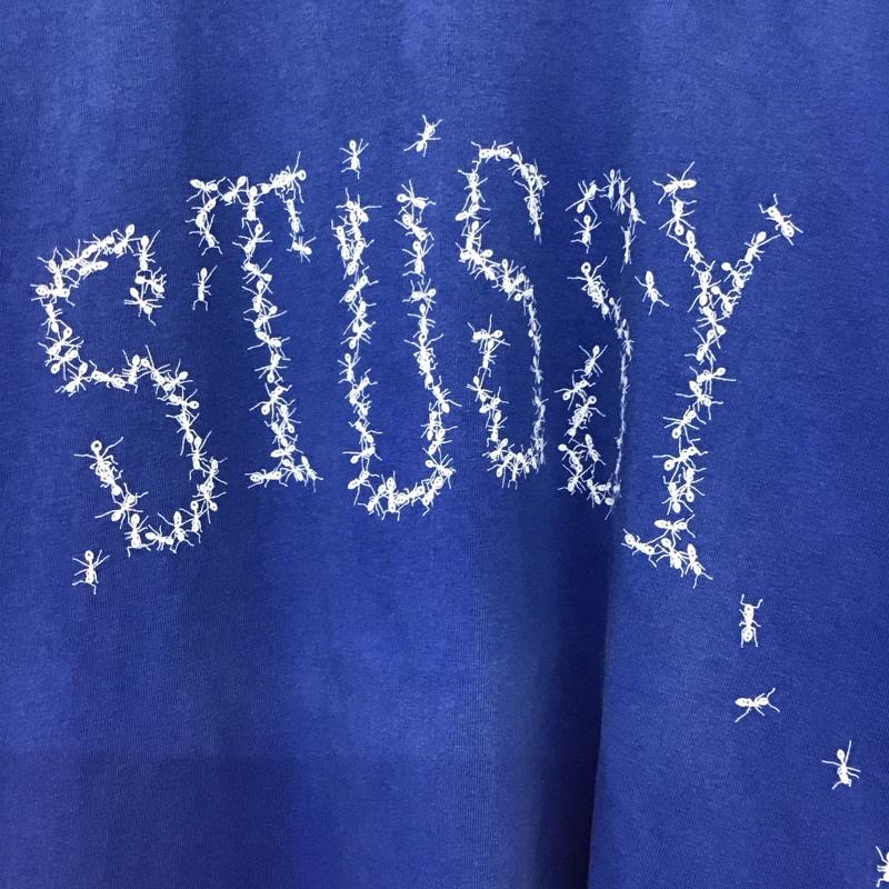 ステューシー STUSSY Tシャツ 半袖 半袖カットソー プリントTシャツ クルーネックカットソー S ロゴ、文字 青 / ブルー / blue メンズ USED 古着 中古 10158907