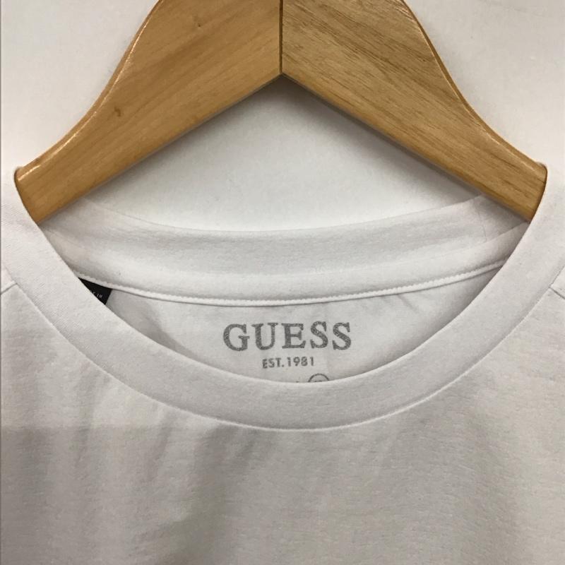 ゲス Guess Tシャツ 半袖 半袖カットソー プリントTシャツ クルーネックカットソー XL ロゴ、文字 白 / ホワイト / white メンズ USED 古着 中古 10158911
