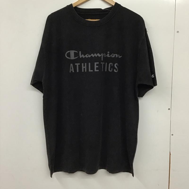 チャンピオン Campion Tシャツ 半袖 半袖カットソー プリントTシャツ クルーネックカットソー XL ロゴ、文字 黒 / ブラック / black メンズ USED 古着 中古 10158920