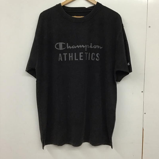 チャンピオン Campion Tシャツ 半袖 半袖カットソー プリントTシャツ クルーネックカットソー XL ロゴ、文字 黒 / ブラック / black メンズ USED 古着 中古 10158920
