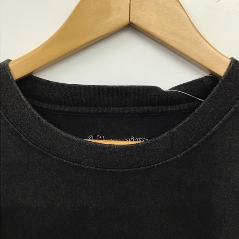 チャンピオン Campion Tシャツ 半袖 半袖カットソー プリントTシャツ クルーネックカットソー XL ロゴ、文字 黒 / ブラック / black メンズ USED 古着 中古 10158920