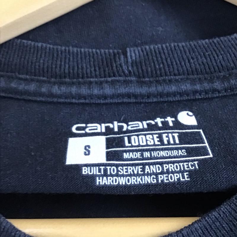 カーハート Carhartt Tシャツ 半袖 半袖カットソー プリントTシャツ クルーネックカットソー S ロゴ、文字 ダークグレー / ダークグレー / メンズ USED 古着 中古 10158923