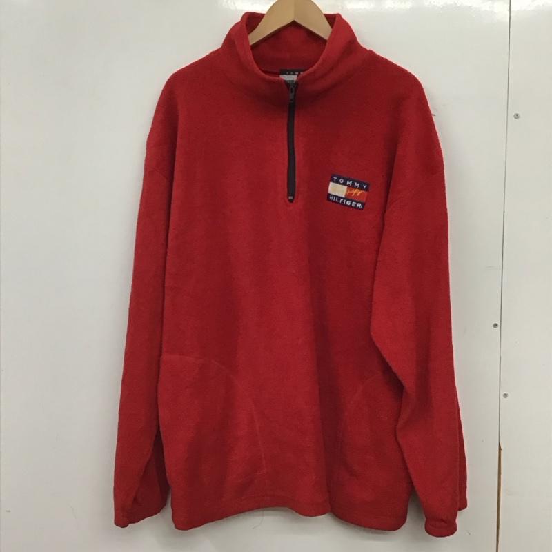 トミーヒルフィガー TOMMY HILFIGER ジャケット、上着 ジャンパー、ブルゾン フリースジャケット プルオーバー スタンドネック XL ロゴ、文字 赤 / レッド / red メンズ USED 古着 中古 10158929