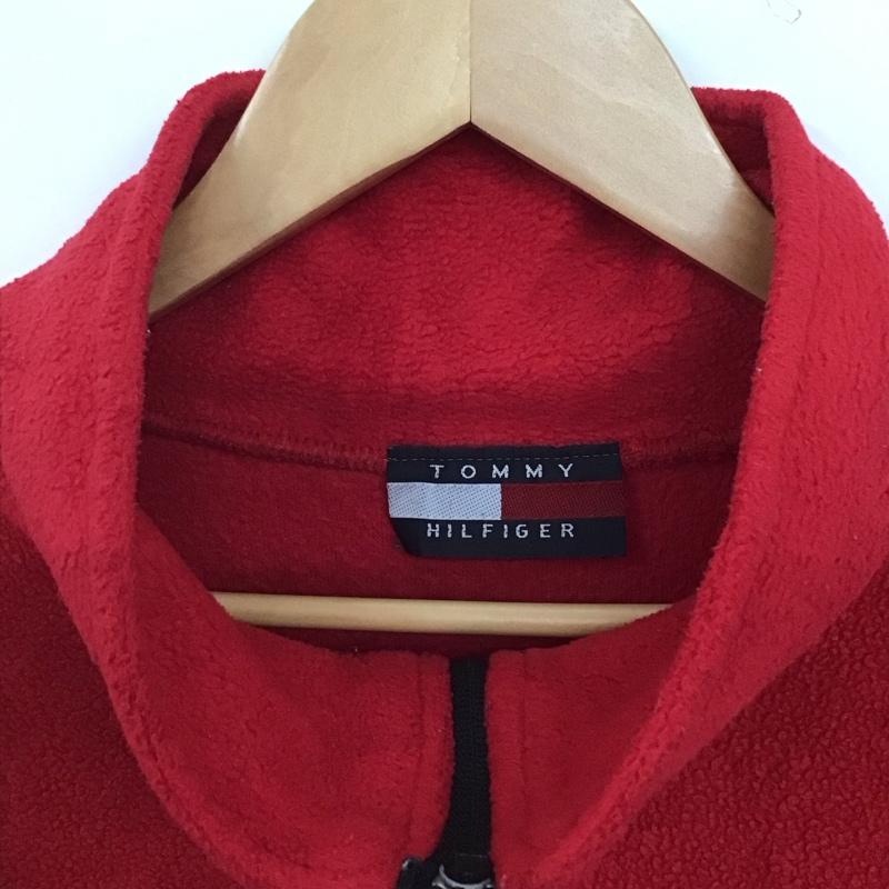 トミーヒルフィガー TOMMY HILFIGER ジャケット、上着 ジャンパー、ブルゾン フリースジャケット プルオーバー スタンドネック XL ロゴ、文字 赤 / レッド / red メンズ USED 古着 中古 10158929