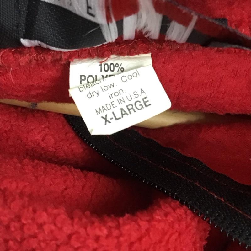 トミーヒルフィガー TOMMY HILFIGER ジャケット、上着 ジャンパー、ブルゾン フリースジャケット プルオーバー スタンドネック XL ロゴ、文字 赤 / レッド / red メンズ USED 古着 中古 10158929