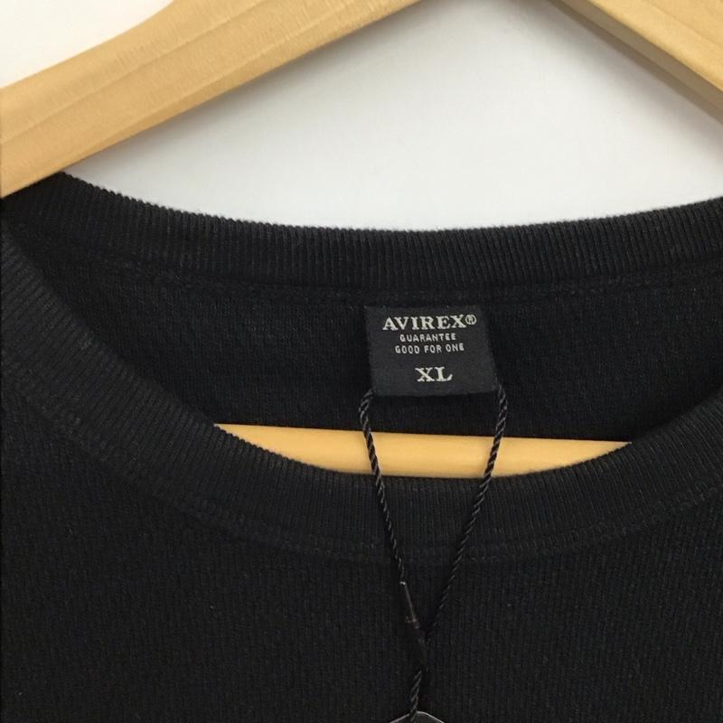 アヴィレックス AVIREX Tシャツ 半袖 半袖カットソー プリントTシャツ クルーネックカットソー XL ロゴ、文字 ダークグレー / ダークグレー / メンズ USED 古着 中古 10158935
