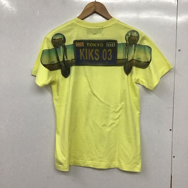 キックスティーワイオー KIKS TYO Tシャツ 半袖 半袖カットソー プリントTシャツ クルーネックカットソー S ロゴ、文字 黄 / イエロー / yellow メンズ USED 古着 中古 10158941