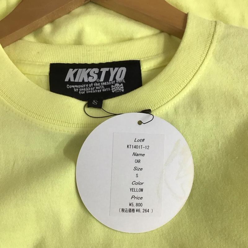 キックスティーワイオー KIKS TYO Tシャツ 半袖 半袖カットソー プリントTシャツ クルーネックカットソー S ロゴ、文字 黄 / イエロー / yellow メンズ USED 古着 中古 10158941