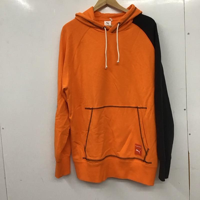 プーマ PUMA パーカー 長袖 長袖パーカー プルオーバーパーカー スウェット M 無地 橙 / オレンジ / orange メンズ USED 古着 中古 10158950