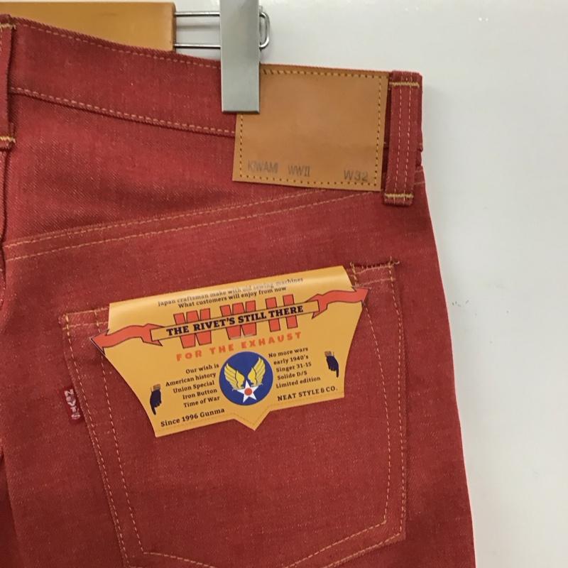 ニートスタイル NEAT STYLE パンツ デニム、ジーンズ デニムパンツ ワイドパンツ カジュアルパンツ 32インチ 無地 赤 / レッド / red メンズ USED 古着 中古 10158954