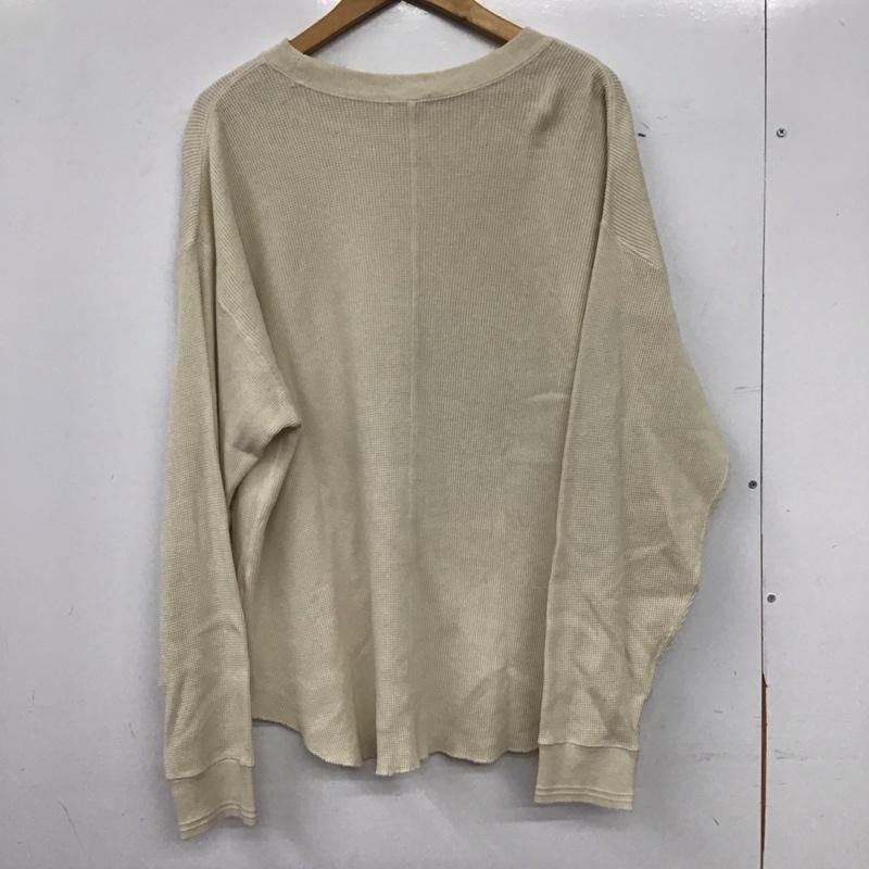 ビューティアンドユースユナイテッドアローズ BEAUTY&YOUTH UNITED ARROWS カットソー 長袖 長袖カットソー ワッフルカットソー クルーネック L 無地 アイボリー / アイボリー / メンズ USED 古着 中古 10158955