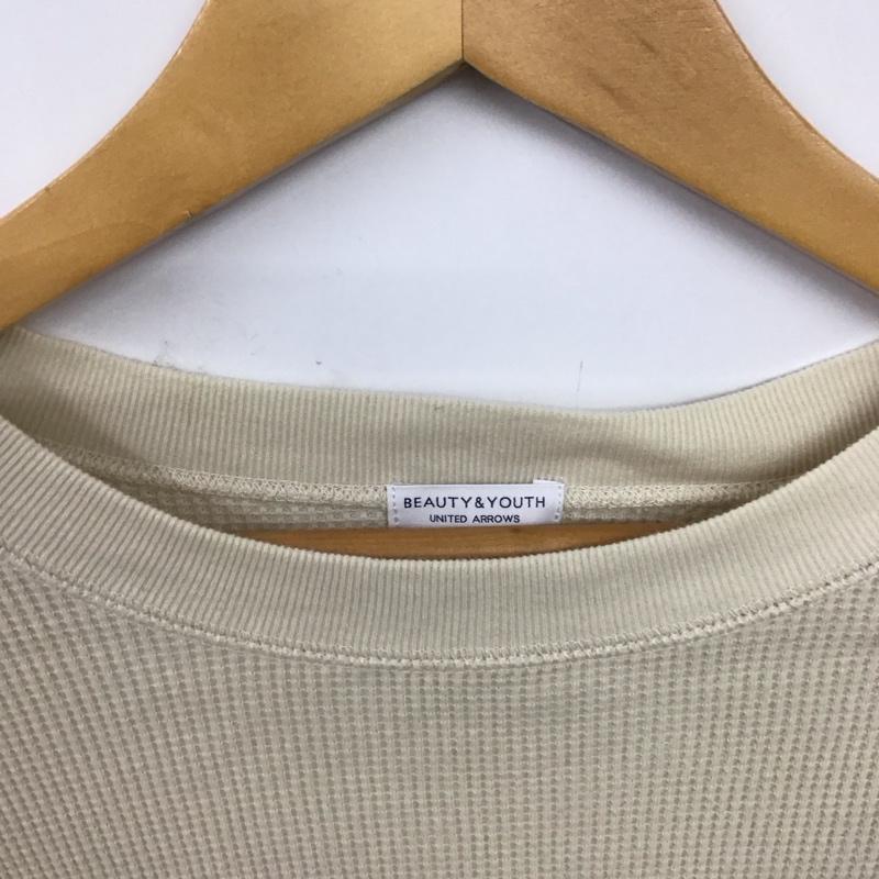 ビューティアンドユースユナイテッドアローズ BEAUTY&YOUTH UNITED ARROWS カットソー 長袖 長袖カットソー ワッフルカットソー クルーネック L 無地 アイボリー / アイボリー / メンズ USED 古着 中古 10158955