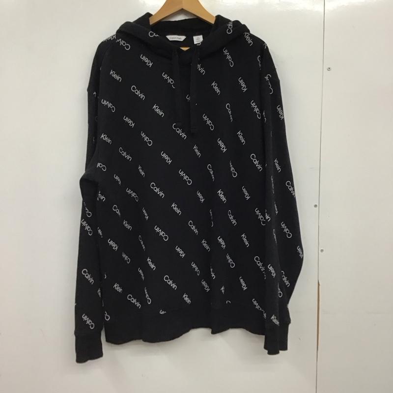 カルバン・クライン Calvin Klein パーカー 長袖 長袖パーカー プルオーバーパーカー スウェット L ロゴ、文字 黒 / ブラック / black メンズ USED 古着 中古 10158957