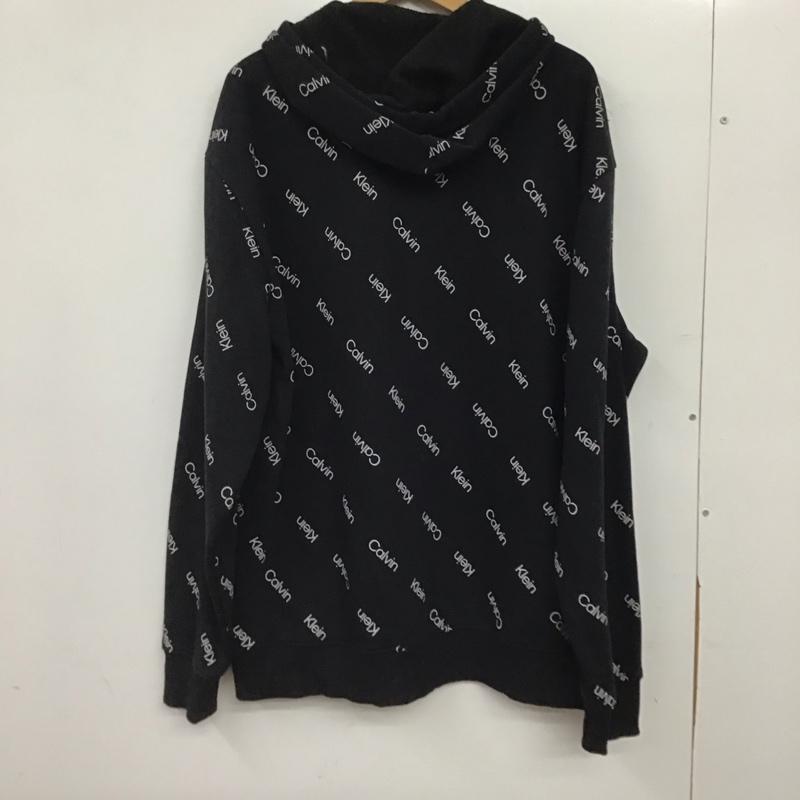 カルバン・クライン Calvin Klein パーカー 長袖 長袖パーカー プルオーバーパーカー スウェット L ロゴ、文字 黒 / ブラック / black メンズ USED 古着 中古 10158957