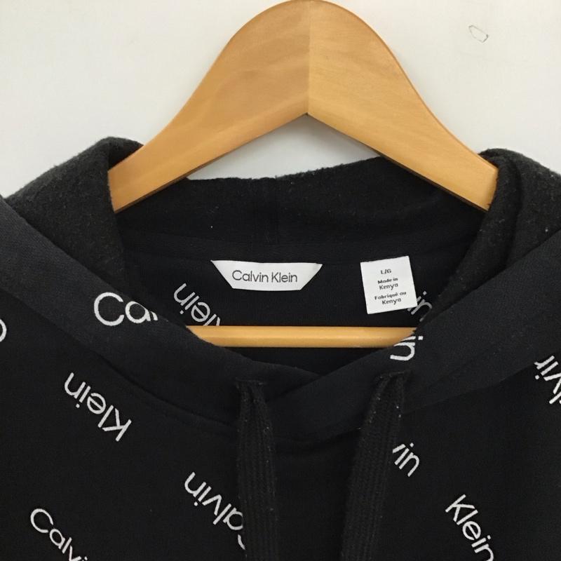 カルバン・クライン Calvin Klein パーカー 長袖 長袖パーカー プルオーバーパーカー スウェット L ロゴ、文字 黒 / ブラック / black メンズ USED 古着 中古 10158957