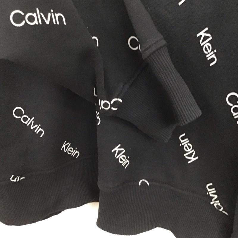 カルバン・クライン Calvin Klein パーカー 長袖 長袖パーカー プルオーバーパーカー スウェット L ロゴ、文字 黒 / ブラック / black メンズ USED 古着 中古 10158957