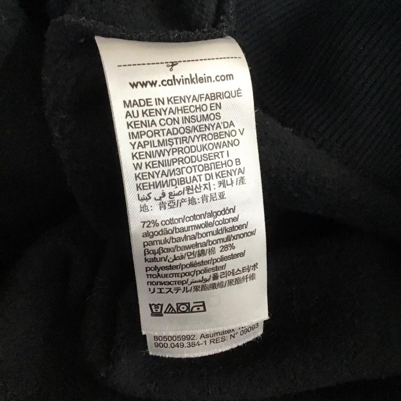 カルバン・クライン Calvin Klein パーカー 長袖 長袖パーカー プルオーバーパーカー スウェット L ロゴ、文字 黒 / ブラック / black メンズ USED 古着 中古 10158957