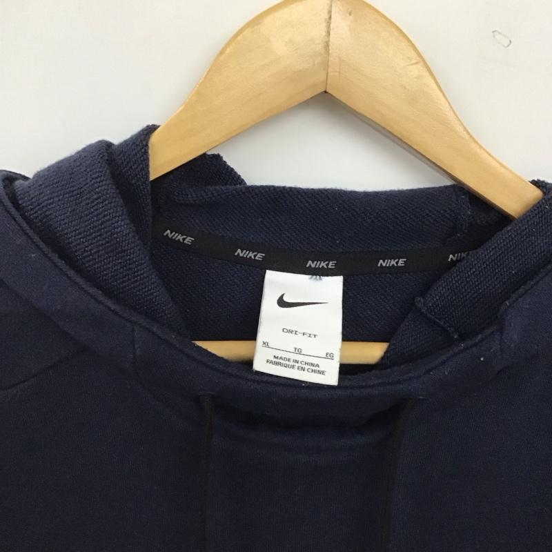 ナイキ NIKE パーカー 長袖 長袖パーカー プルオーバーパーカー スウェット XL ロゴ、文字 紺 / ネイビー / navy メンズ USED 古着 中古 10158958